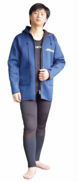 2.5mm Neoprene men's windbreaker with hood